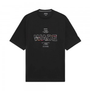 Black Men's Way Of Wade Sportswear T-Shirts UK | UHBL-26907